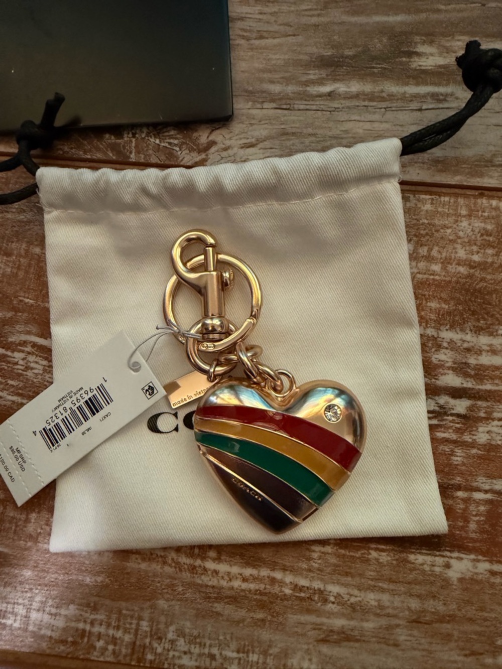 Coach Gold HeartBag Charm